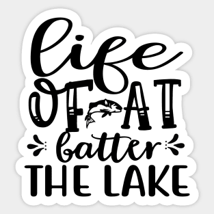 Wishing I Was Fishing - Less Talk More Fishing - Gift For Fishing Lovers, Fisherman - Black And White Simple Font Sticker